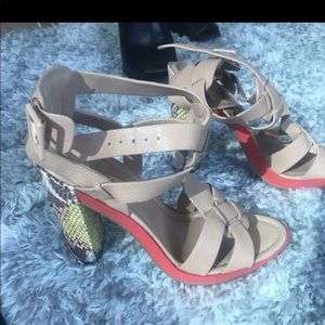 Cole haan strap heels pumps leopard skin